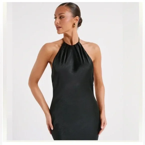 Meshki Black Sleeveless Halter Gown - Wedding Guest / Bridesmaid - Picture 3 of 7